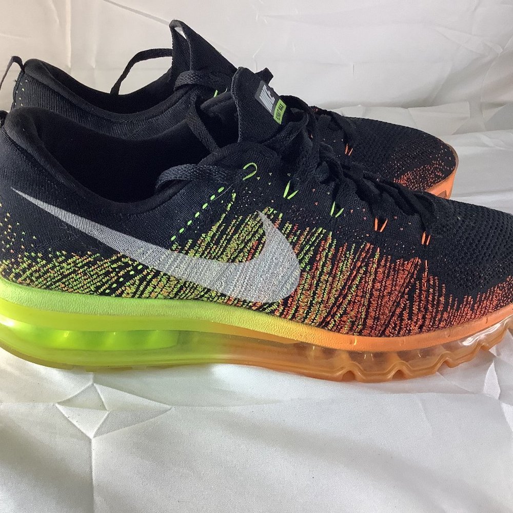 Men's Nike Flyknit Air Max Atomic Orange Running Shoes - Size: 12.5